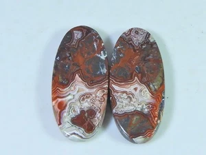 30Cts. AAA Crazy Lace Agate (13X29X02 mm each) Oval Cabochon Matched Pair m860 - Imagen 1 de 9