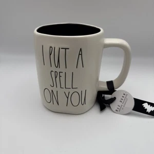 Rae Dunn Mug I Put a Spell On You by Magenta Black Letters w/Black Interior - Picture 1 of 6
