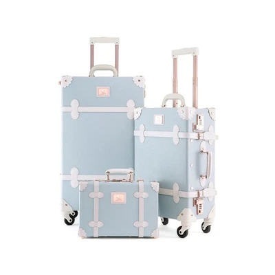 Unitravel Juego de Equipaje Combinado Vintage 3 Piezas, Rígido Retro Travel Tru... Foto 1 de 4