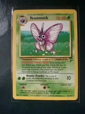Pokémon TCG Vintage Non Holo Rare Venomoth Base 2 WotC 31/130 LP - Image 1 of 2