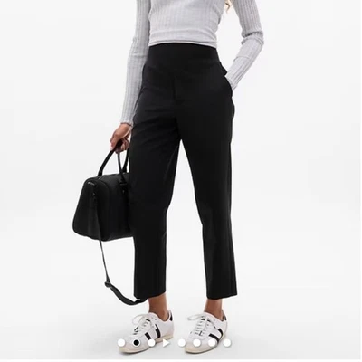 Pantalones de tiro alto Athleta Endless para mujer 14 negros trabajo informal viaje tobillo Foto 1 de 4
