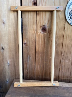 VINTAGE 11" x 18" Wood Lap Tapestry Needlepoint Embroidery Scroll Frame - Image 1 of 4