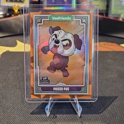 Poised Pug - 2025 VeeFriends Topps Chrome #85 Orange Refractor /25 - Image 1 of 3