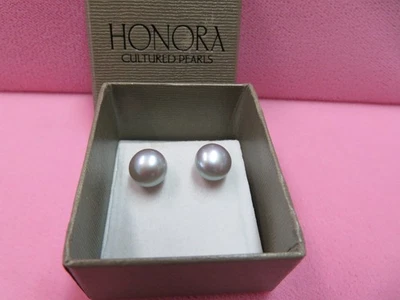 Aretes Honora de plata de ley 925 de 8,76 mm con perlas de agua dulce Foto 1 de 4