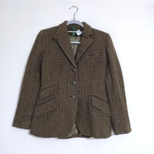 Lauren Ralph Lauren Womens Blazer Brown Petite XS Wool Suede Elbow Patches - Picture 1 of 15