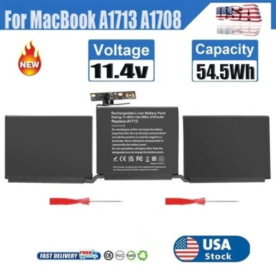 ✅Batería A1713 A1708 para MacBook Pro 13" finales de 2016 mediados de 2017 EMC 2978 EMC 3164 EE. UU. Foto 1 de 4