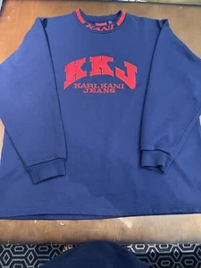 Karl Kani Jeans Sweatshirt Navy Blue / Red 3X - Picture 1 of 12