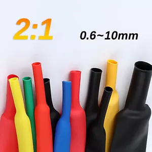 Heat Shrink tube Heatshrink wire Sleeving black red white green blue clear 2:1 - Picture 1 of 7