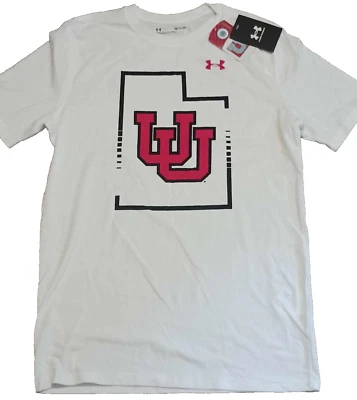 Under Armour Utah Utes U of U NCAA Mens T-Shirt Small White Solid New NWT Cotton - Image 1 of 4