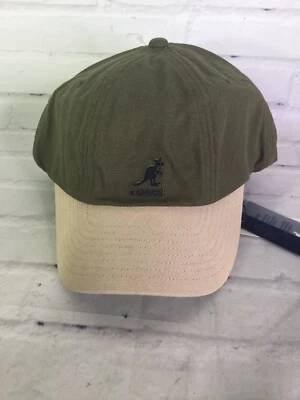 Kangol Kids органический холст логотип бейсбол регулируемый шляпа крышка армия зеленый бежевый новый - Изображение 1 из 4