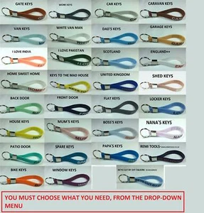 KEYRING WITH 31 TYPES OF MESSAGES ON KEY RINGS,Loop, Tag, Fob, Shed, Car, Bike - Picture 1 of 7