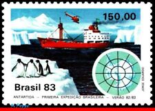 1845 BRAZIL 1983 ANTARCTIC, 1st EXPEDITION, SHIPS PENGUIN HELICOPTERS C-1309 MNH
