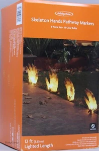 Holiday Home Halloween 6 Skeleton Hands Pathway Markers Stakes NIB - Picture 1 of 2