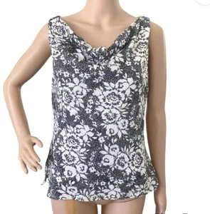 Blusa elástica sin mangas con brillo floral de los CDC Signature Collection para mujer talla 12 - Imagen 1 de 5