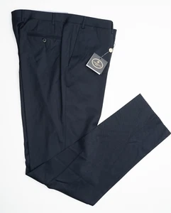 CORNELIANI Academy Navy Blue Dress Pants Stretch Cotton Flat Front 40 (EU 56) - Picture 1 of 7