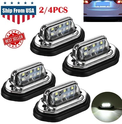 4× Universal LED License Plate Tag Light Lamp White For Truck SUV Trailer RV Van - Image 1 of 4