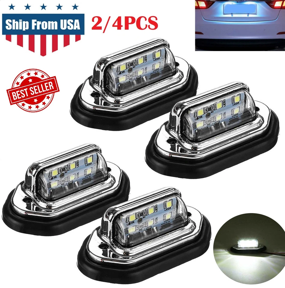 4x Lámpara de luz LED universal para matrícula blanca para camioneta SUV remolque RV furgoneta Foto 1 de 4
