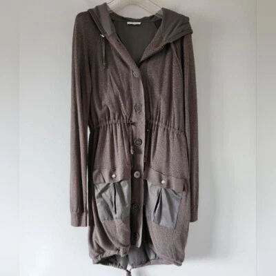 WHITE + WARREN | Light jacket hooded military green drawstring sz M - Image 1 of 4