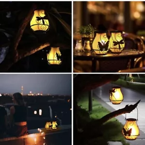 2pcs Retro Flame Lamp Camping Solar Powered Lights - Picture 1 of 6