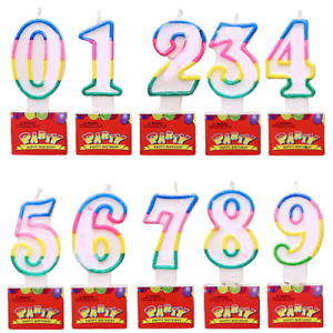 0 To 9 Colorful Decoration Numbers Happy Birthday Cake Candles Party Occasion