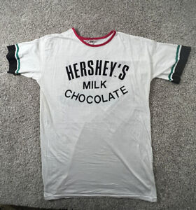 Vintage Hersheys Milk Chocolate T-Shirt Adult L Gray 90s Cotton Single Stitch