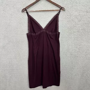 Calvin Klein Purple Slip Dress Womens Large Lace Trim Nightie Lingerie Y2K - Picture 1 of 5