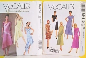 Vestido de noche McCalls M4510 M4774 acampanado sesgado patrón de costura, tallas grandes - Imagen 1 de 9