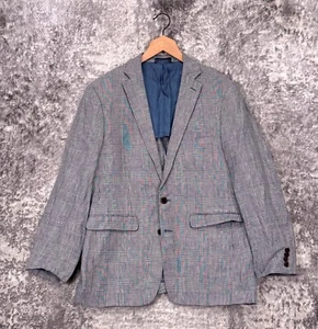 Lauren Ralph Lauren Blazer 41 R Mens Slim Fit Linen Plaid Sport Coat Jacket - Picture 1 of 10