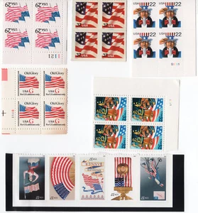 25 Flag Stamps 29c-37c Blocks of Stamps (FV: $7.93) - MNH - Picture 1 of 1
