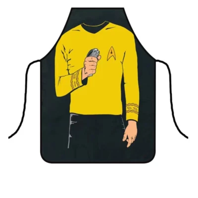 MULTIPLE Captain Kirk Star Trek Apron Smock Funny Dinner Sci-fi Cooking BBQ Pinafore