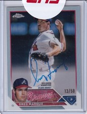 2023 Topps Chrome Greg Maddux Legends Autographs Refractor Auto #/50 (Braves)
