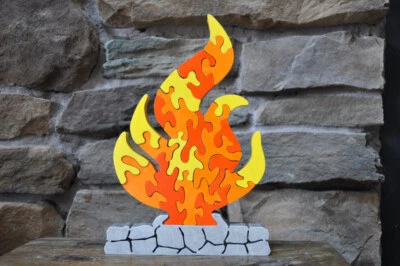 Rompecabezas extra grande para acampar fogata al aire libre llama madera desafío sobreviviente Foto 1 de 3