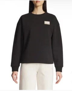 PUMA Women's Fleece Crewneck Sweatshirt Badge, Black, Size Large NWT - Picture 1 of 3
