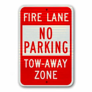 Parkverbot Feuer Fahrspur Schild Abschleppzone Gemeinde Klasse 12 x 18 3M reflektierend - Bild 1 von 2