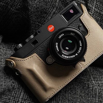 Retro Genuine Real Leather Camera Bag Protect Case Cover Base Grip For Leica M11 - Image 1 of 4
