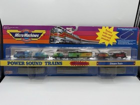 1990 Micro Machines Power Sound Trains Steam Train In Original Package Unopened