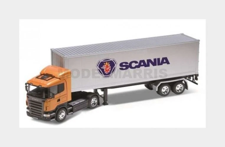 1 32 WELLY Scania R730 V8 Tractor Truck Cassonato 2011 Orange Silver WE32626