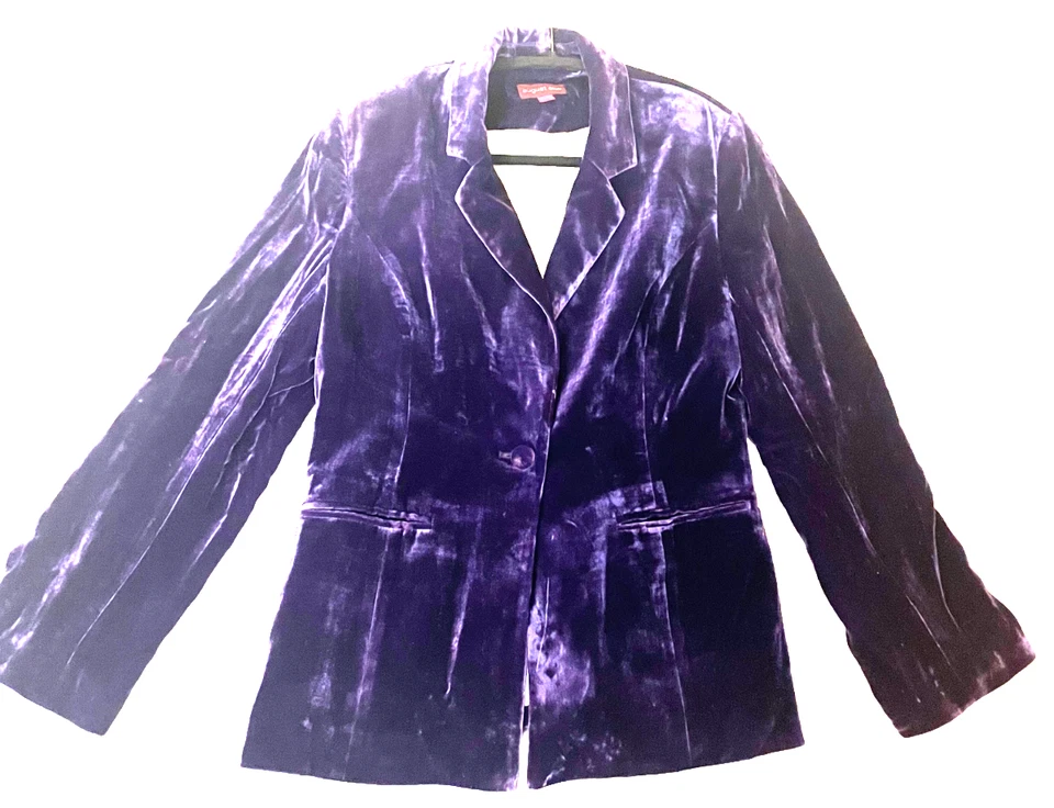 Chaqueta de terciopelo de seda púrpura de lujo AUGUST SILK para dama talla UK 14 NUEVA CON ETIQUETAS Foto 1 de 4