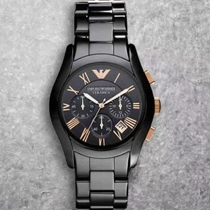 Schwarz Herren Armbanduhr Keramikgehäuse&band Chronograph Klassische 42mm - Bild 1 von 5