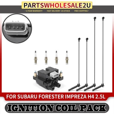 1 катушка зажигания и 4 провода и 4 свечи зажигания Iridium для Subaru Forester Impreza - Изображение 1 из 4