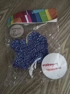 Nuevo adorno hecho a mano de madera de caoba de Navidad recortado del estado de Texas 4" azul - Imagen 1 de 3