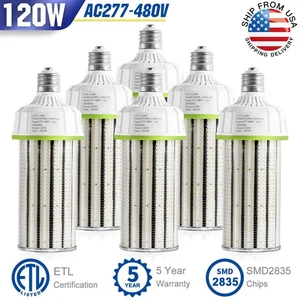 6-Pack 120W LED Corn Light Workshop Warehouse Street Bulb AC480V (500W Equival) - Picture 1 of 15