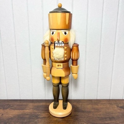 Nutcracker NATURAL WOOD KING SN Seiffener Christian Ulbricht Made in Germany - Image 1 of 4