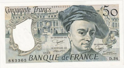 1983  Banque De France 50 Francs Banknote - P# 152b - Fine - # 35825 - image 1 of 2