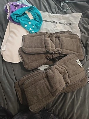Fuzzibunz 3 Lot Fuzzi Bunz One Size Reusable Diaper Covers 5 Liners + 9 Charcoal - Image 1 of 4