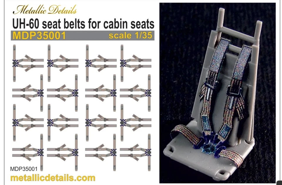 Metallic Details MDP35001 1/35 3D Cabin Seatbelt Decals for UH-60 Black Hawk