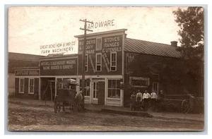 GREAT BEND Kansas RPPC ~ Hardware & Buggie Store ~  Delivery wagon on street - Picture 1 of 2