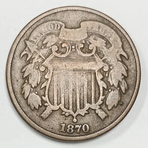 1870 Two Cent Piece - Picture 1 of 2