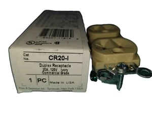 NOS USA Pass & Seymour CR20-I Ivory Duplex Receptacle Commercial Grade 20A 125V - Picture 1 of 6