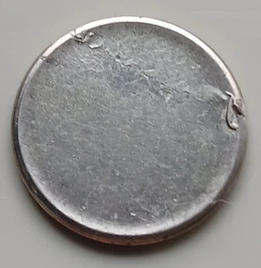 Silver Dime Blank Planchet with LAMINATION error Uncirculated - Photo 1/3